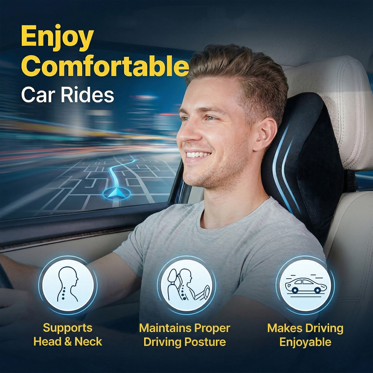 Orthonivo™ Ergonomic Car Neck Rest Pillow